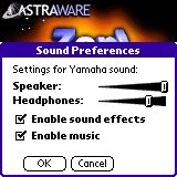 Zap sound preferences